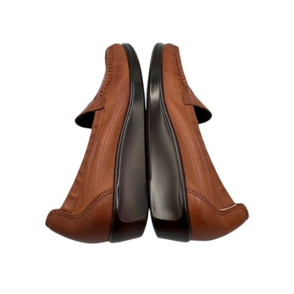 NWT SAS Womens Genuine Leather Weave Chestnut 8.5 NARROW Loafers - Picture 9 of 11